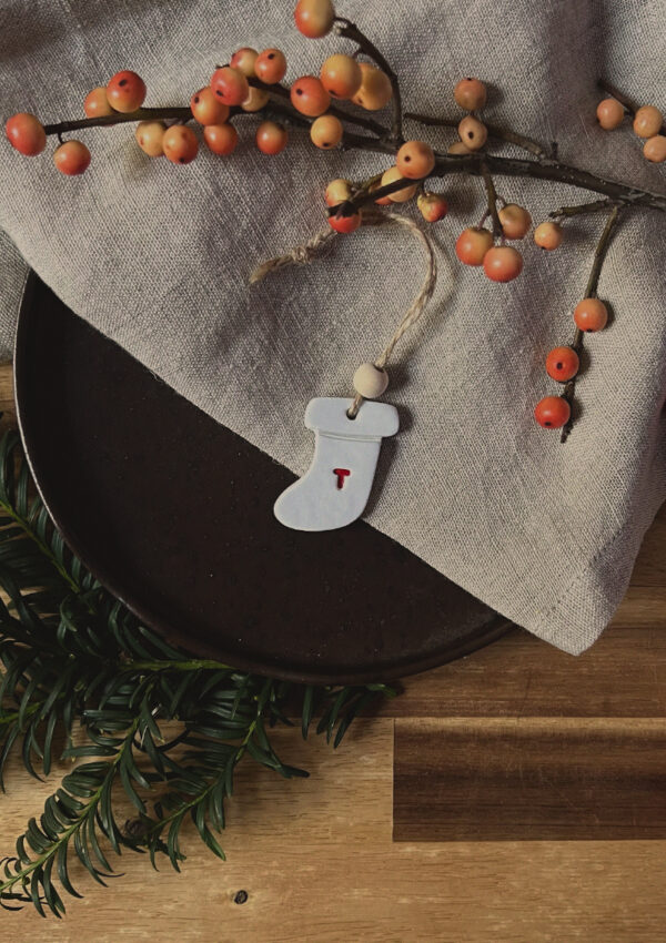 Décoration sapin chaussette personnalisée